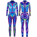Punk Gothic Jumpsuit Catsuit Sexy Women Cosplay Kost&uuml;&uuml;mid Halloween Bodysuit L