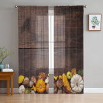 Pumpkin Corn puidust tahvlil Moodsad t&uuml;llkardinad elutuppa magamistuppa kodu k&ouml;&ouml;gi akna l&auml;bipaistvad kardinad 135W x 114H(cm)