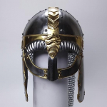 Viking Chainmaili kiiver, Black Vandal Medusa, keskaegne templir&uuml;&uuml;tli ristis&otilde;dijate soomusr&uuml;&uuml;, Viking lerp s&otilde;dalase kiiver, terasest messingist kiiver