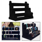 Sametist k&auml;ev&otilde;ru hoidik, k&auml;ev&otilde;ru kella kaelakee kuvari hoiustamine ehete hoidja alus must