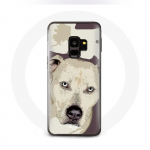 Valge &uuml;mbris Samsung Galaxy S9 Pitbull Dog jaoks
