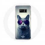 &Uuml;mbris Samsung Galaxy S8 plus Cat Purple Prillide stiilis