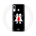 Coque pour Samsung Galaxy A40 Hunter x Hunter Manga Logo Fond Noir