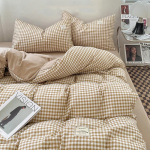 Ins Style voodipesukomplekt Nordic &uuml;he kahekordse lameda linaga tekikott Padjap&uuml;&uuml;r Pehme mikrokiust t&auml;issuuruses voodipesu 1.8m