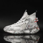 35-47 Unisexi moetrendi suve lendavad kootud hingavad suured k&otilde;rged spordijalatsid 35 valge