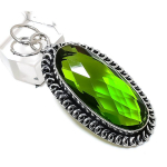 Natural Peridot Gemstone Handmade 925 Sterling Silver Jewelry Pendant 2.36 z4h16