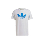 Adidas Originals Trefoil C T-s&auml;rk L&uuml;hikeste varrukatega &Uuml;mmarguse kaelusega T-s&auml;rk Meeste &Uuml;laosad Valge HC7167 S