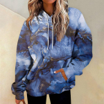 Naiste moe igap&auml;evased mitmek&uuml;lgsed vabaaja kampsunid Graafilised igap&auml;evaste pikkade varrukatega gradientv&auml;rviga lapiga tr&uuml;kitud top dressipluusid L sinine