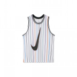 Nike Dri-Fit DNA triibuline &uuml;mmarguse kaelusega logotr&uuml;kiga varrukateta korvpallip&uuml;ksid Meeste Topid Valge DX0436-100 M