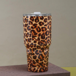 Uus Leopard Print Car Cup kahekihiline vaakum 304 roostevabast terasest isolatsioonitass 30 untsi suure mahutavusega j&auml;&auml;tise tass 30oz
