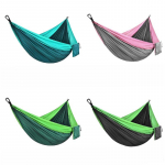 Canopy v&otilde;rkkiik k&auml;mping Nailonist v&otilde;rkkiik Langevarjuriidest v&otilde;rkkiik siseruumides &otilde;ues kahekordse kiikega single hammock must