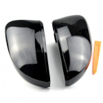 2Pcs For Volkswagen VW Polo MK5 6R 6C ABS Side Rear view Mirror Cover Replacement Shell Trim Black Side Mirror Caps Accessories Bright black