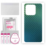 apgo Protective Skin Sticker for the back compatible with Tecno Spark 10c, Wrap Film, Foil, Vinyl - Pattern Carbon Chameleon CAKA1