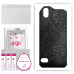 apgo Protective Skin Sticker for the back compatible with Cat S61, Wrap Film, Foil, Vinyl - Pattern Black Leather