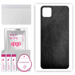apgo Protective Skin Sticker for the back compatible with Huawei Enjoy 20 5G, Wrap Film, Foil, Vinyl - Pattern Black Leather