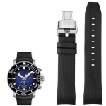22mm Kummist Kellarihm Tissot 1853 Starfish Diving T120 jaoks Kaardus Otsaga Silikoonrihm T120417A Seeria K&auml;epael Meestele 22mm