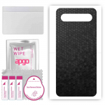 apgo Protective Skin Sticker for the back compatible with Meizu 17, Wrap Film, Foil, Vinyl - Pattern Black Honeycomb