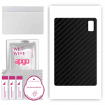apgo Protective Skin Sticker for the back compatible with HTC A101, Wrap Film, Foil, Vinyl - Pattern Carbon Black