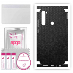 apgo Protective Skin Sticker for the back+sides compatible with Xiaomi Redmi Note 8, Full Wrap Film, Foil, Vinyl - Pattern Black Honeycomb