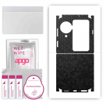 apgo Protective Skin Sticker for the back+sides compatible with Oppo Find N3 Flip, Full Wrap Film, Foil, Vinyl - Pattern Black Honeycomb