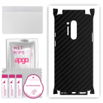 apgo Protective Skin Sticker for the back+sides compatible with OnePlus 8 Pro, Full Wrap Film, Foil, Vinyl - Pattern Carbon Black