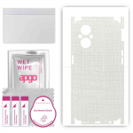 apgo Protective Skin Sticker for the back+sides compatible with Oppo F21 Pro 5G, Full Wrap Film, Foil, Vinyl - Pattern White Fabric