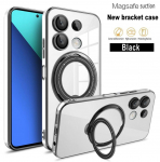 Magsafe magnetilise neeldumisega kaetud &uuml;mbris Xiaomi Redmi Note 13 Pro + 12 11 11S Redmi 13C 12C 10C 9A jaoks, t&auml;ielik kaamera kaitsekate Redmi Note 13 Pro 4G must