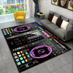 3D-DJ-muusikaekraani klaviatuuriala vaip, vaibavaip elutoa diivani uksematt koridori sisekujunduseks, sportjooga libisemiskindel p&otilde;randamatt 230x160cm(90x62in)