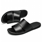 Moodsad nahast sussid meestele Luksuslikud nahast sandaalid Suvised vabaajakingad Nahast kingad Mees Ultrapehmed massiivsed veisenahast liugused 38