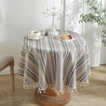 Retro žakaarv&auml;rvi &uuml;mmargune lauariie, tutiserv, paksendatud tolmukindel lauamatt s&ouml;&ouml;gilaud kohvilaud dekoratiivne lauakate Diameter 90cm