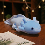 V&auml;rviline suur Axolotli nukk armas Newt Salamandra pl&uuml;&uuml;sis m&auml;nguasi, pehme veealune loom roosa kollane hall sinine, s&uuml;nnip&auml;evakingitus lastele 80cm