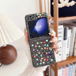 Luksuslik kivikivist s&auml;delevate litritega trimmitud pehme TPU raamiga telefoni&uuml;mbris Samsung Galaxy Z Flip 6 Z Flip5 4 3 p&otilde;rutuskindel tagakaas For Galaxy Z Flip 4 kuld