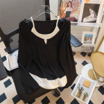 Suure suurusega s&uuml;gistopsid, mugavad venivad pikkade varrukatega kaheosalised T-s&auml;rk &uuml;hev&auml;rvilised V-kaelusega topid L must