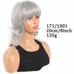 Naiste moekas hall frakk l&uuml;hike sirge s&uuml;nteetiline tukkidega parukas hingavuse jaoks, sobib pidudeks ja igap&auml;evaseks kasutamiseks