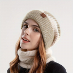 2tk Sall Slouchy Beanie komplekt naistele Trendikas lipsuv&auml;rvi kootud m&uuml;tsid fliisist kaelus kedrad pehmed k&uuml;lmakindlad nokam&uuml;tsid sallid