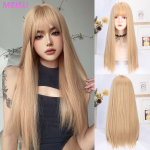 Must pikk sirge parukas Air Bangs Juuksed 22-tollised kiud s&uuml;nteetilised kuumakindlad magusad ja loomulikud pidu v&otilde;i selfie naistele Korea moe j&auml;rgi 22inches