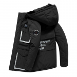 Talvine pikk polsterdatud jope, paksendatud soe, multifunktsionaalne helkurmantel meeste ja naiste mantel M punane