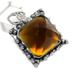Honey Topaz Gemstone Handmade 925 Sterling Silver Jewelry Pendant 1.97 n7v41