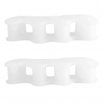 1 paar kaitsvaid varbaid Eraldaja 3-auguline Disain Bunion Corrector Pehme sirgendaja Vahet&uuml;kid Kanderaamide hooldust&ouml;&ouml;riist valge