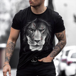 Tiigritr&uuml;kiga T-s&auml;rk 3D Loomade Meeste S&auml;rgid Suvised L&uuml;hikeste Varrukatega Meeste Pullover Suurem&otilde;&otilde;tmelised topid T-s&auml;rgid Meeste R&otilde;ivad 2XL