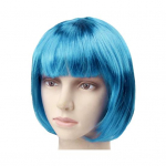 Naiste v&auml;rviline l&uuml;hike sirge parukas koos tukkidega, naturaalne kuumakindel kost&uuml;&uuml;m T&uuml;drukutele, Cosplay Bobo s&uuml;nteetilised juuksed valge