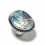 Abalone Shell Gemstone Handmade 925 Sterling Silver Jewelry Ring Size 10 u6t20