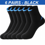 Kvaliteetsed 6 paari/partii kammitud puuvillased meeste sokid mustad valged vabaaja hingavad &uuml;hev&auml;rvilised spordisokid 38-45 EUR EU 38-45