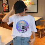 Aesthetic Vaporwave T-s&auml;rk naiste T-s&auml;rk Harajuku Ullzang Meme Funny Grunge Print Naiste Suvised Ts M valge
