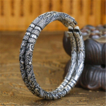 Uus S925 puhas h&otilde;be naiste k&auml;ev&otilde;ru, rahvuslik stiil retro massiivne meeste avatud k&auml;ev&otilde;ru, armastajate personaliseeritud h&otilde;beehted kingitus