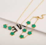 Reguleeritav mood uus kullatud sulamist taimne lille-k&auml;ev&otilde;ru viie lehe kroonlehega k&otilde;rvar&otilde;ngas kaelakee naistepeole luksuslike ehete kingituste komplekt 20cm