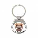 Shar Pei - geometric keychain with a photo and the inscription Art-Dog