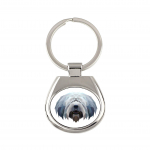 Polish Lowland Sheepdog, PON, Valee Sheepdog - geometric keychain with a photo and the inscription Art-Dog