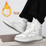 Meeste valged spordijalatsid korvpallijalatsid T&auml;nava stiilis jooksutossud &otilde;pilastele Suurema suurusega talvejalatsid k&otilde;rge &uuml;laosaga EU: 39 sinine