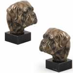 Dogue de Bordeaux, French Mastiff, Bordeauxdog - Dog statue, bust on stone base, sculpture, trophy for dog show by Art-Dog brand